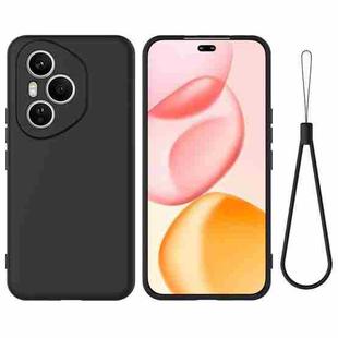 For Honor 400 Pro Global 160.8mm Solid Color Liquid Silicone Dropproof Full Coverage Phone Case(Black)