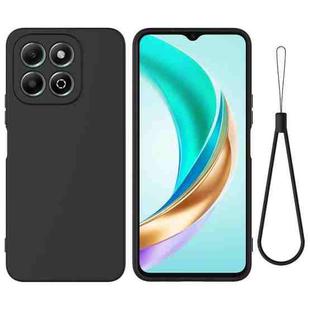 For Honor X6c 4G Solid Color Liquid Silicone Dropproof Full Coverage Phone Case(Black)