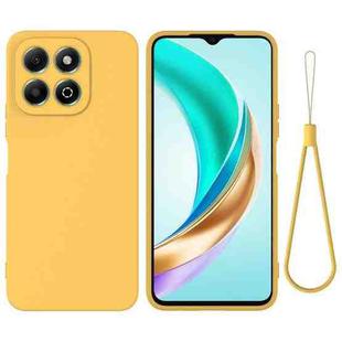For Honor X6c 4G Solid Color Liquid Silicone Dropproof Full Coverage Phone Case(Yellow)