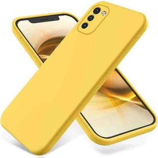 For Nokia G11 / G21 Pure Color Liquid Silicone Shockproof Phone Case(Yellow)