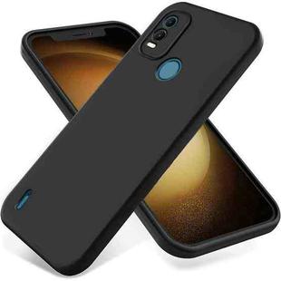 For Nokia C21 Plus Pure Color Liquid Silicone Shockproof Phone Case(Black)