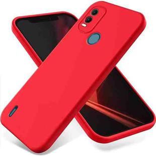 For Nokia C21 Plus Pure Color Liquid Silicone Shockproof Phone Case(Red)