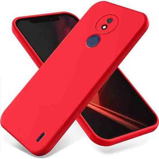 For Nokia C21 Pure Color Liquid Silicone Shockproof Phone Case(Red)