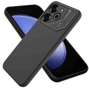 For Tecno Pova 6 Pro Pure Color Liquid Silicone Shockproof Phone Case(Black)