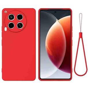 For Tecno Camon 30 5G Pure Color Liquid Silicone Shockproof Phone Case(Red)