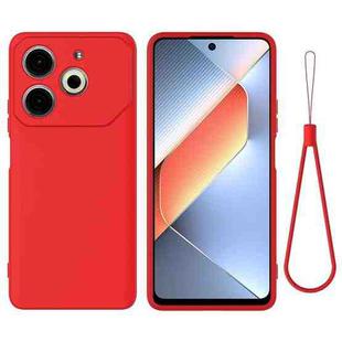 For Tecno Pova 6 Neo Pure Color Liquid Silicone Shockproof Phone Case(Red)