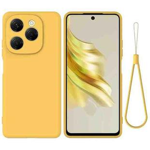 For Tecno Spark 20 Pro 5G Pure Color Liquid Silicone Shockproof Phone Case(Yellow)