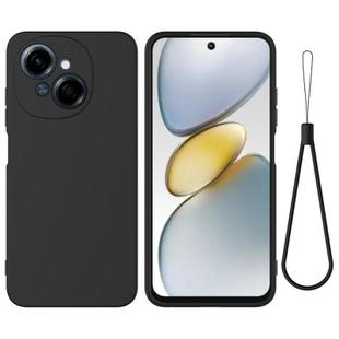 For Tecno Spark Go 2025 Solid Color Liquid Silicone Dropproof Full Coverage Phone Case(Black)