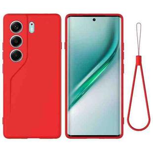 For Tecno Camon 40 4G Pure Color Liquid Silicone Shockproof Phone Case(Red)