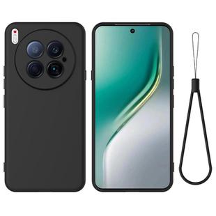 For Tecno Camon 40 Premier 5G Solid Color Liquid Silicone Dropproof Full Coverage Phone Case(Black)