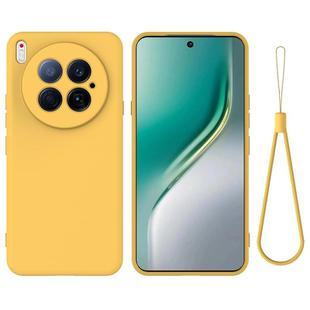 For Tecno Camon 40 Premier 5G Solid Color Liquid Silicone Dropproof Full Coverage Phone Case(Yellow)