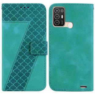 For ZTE Blade A52 7-shaped Embossed Leather Phone Case(Green)