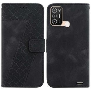 For ZTE Blade A52 7-shaped Embossed Leather Phone Case(Black)