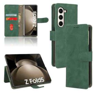 For Samsung Galaxy Z Fold5 Skin Feel Magnetic Flip Leather Phone Case(Green)