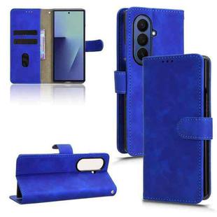 For Samsung Galaxy Z Fold7 5G Skin Feel Magnetic Flip Leather Phone Case(Blue)
