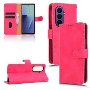 For Samsung Galaxy Z Fold7 5G Skin Feel Magnetic Flip Leather Phone Case(Rose Red)