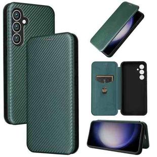For Samsung Galaxy S23 FE 5G Carbon Fiber Texture Flip Leather Phone Case(Green)