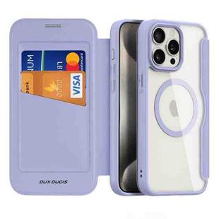 For iPhone 15 Pro Max DUX DUCIS Skin X Pro Series Magsafe PC + TPU Phone Leather Case(Purple)