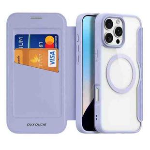 For iPhone 16 Pro Max DUX DUCIS Skin X Pro Series Magsafe PC + TPU Phone Leather Case(Purple)