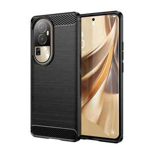 For OPPO Reno10 5G Global Brushed Texture Carbon Fiber TPU Phone Case(Black)