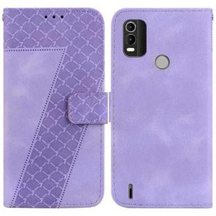 For Nokia C21 Plus 7-shaped Embossed Leather Phone Case(Purple)