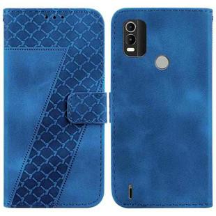 For Nokia C21 Plus 7-shaped Embossed Leather Phone Case(Blue)