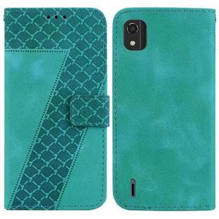 For Nokia C2 2nd Edition 7-shaped Embossed Leather Phone Case(Green)