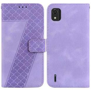 For Nokia C2 2nd Edition 7-shaped Embossed Leather Phone Case(Purple)