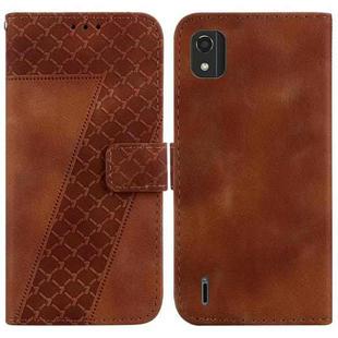 For Nokia C2 2nd Edition 7-shaped Embossed Leather Phone Case(Brown)
