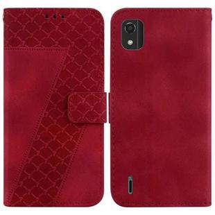 For Nokia C2 2nd Edition 7-shaped Embossed Leather Phone Case(Red)