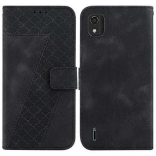 For Nokia C2 2nd Edition 7-shaped Embossed Leather Phone Case(Black)