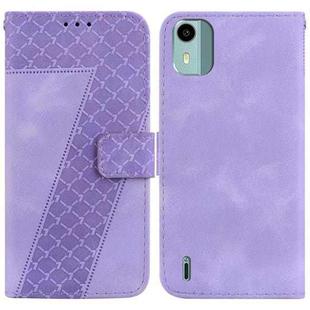 For Nokia C12 7-shaped Embossed Leather Phone Case(Purple)