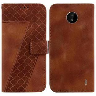 For Nokia C20/C10 7-shaped Embossed Leather Phone Case(Brown)