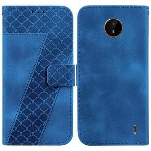 For Nokia C20/C10 7-shaped Embossed Leather Phone Case(Blue)