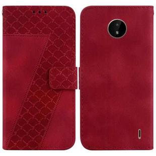 For Nokia C20/C10 7-shaped Embossed Leather Phone Case(Red)