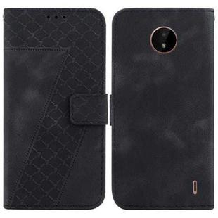 For Nokia C20/C10 7-shaped Embossed Leather Phone Case(Black)