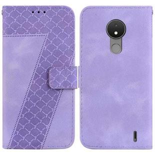 For Nokia C21 7-shaped Embossed Leather Phone Case(Purple)