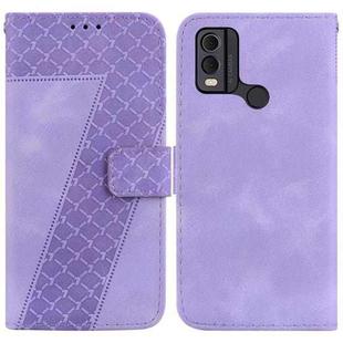 For Nokia C22 7-shaped Embossed Leather Phone Case(Purple)