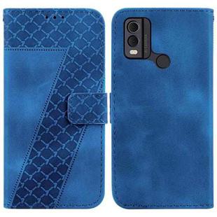 For Nokia C22 7-shaped Embossed Leather Phone Case(Blue)