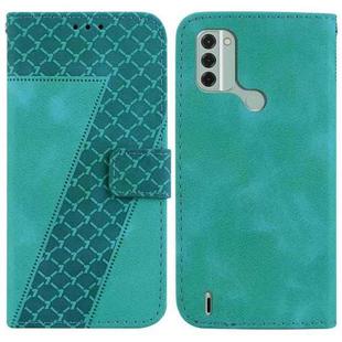 For Nokia C31 7-shaped Embossed Leather Phone Case(Green)