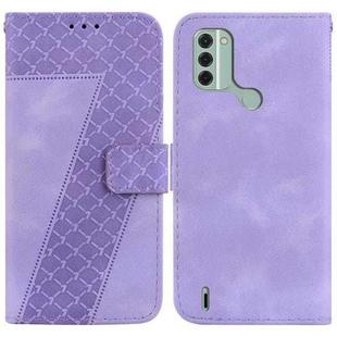 For Nokia C31 7-shaped Embossed Leather Phone Case(Purple)