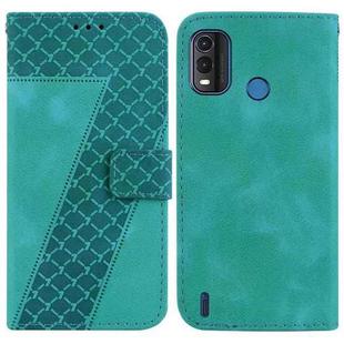 For Nokia G11 Plus 7-shaped Embossed Leather Phone Case(Green)