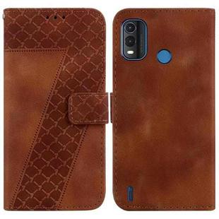 For Nokia G11 Plus 7-shaped Embossed Leather Phone Case(Brown)