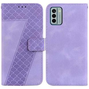 For Nokia G22 7-shaped Embossed Leather Phone Case(Purple)