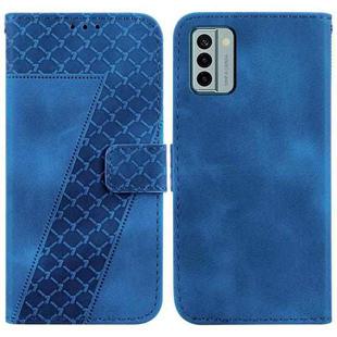 For Nokia G22 7-shaped Embossed Leather Phone Case(Blue)