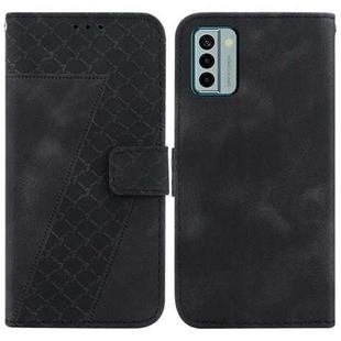 For Nokia G22 7-shaped Embossed Leather Phone Case(Black)