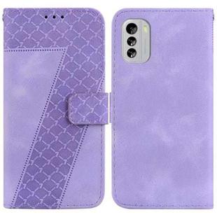 For Nokia G60 7-shaped Embossed Leather Phone Case(Purple)