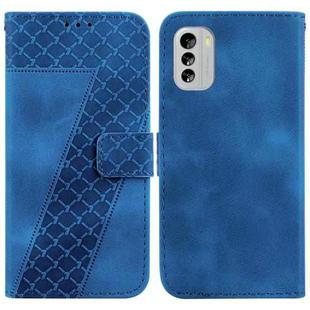 For Nokia G60 7-shaped Embossed Leather Phone Case(Blue)