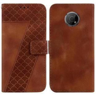 For Nokia G300 7-shaped Embossed Leather Phone Case(Brown)