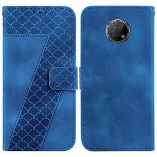 For Nokia G300 7-shaped Embossed Leather Phone Case(Blue)